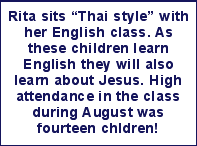 Rita sits “Thai style” with her English class. As these childre